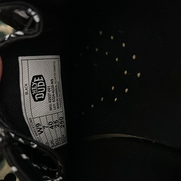 Women’s hey dude Wally skeleton goth Halloween shoes glow in dark - Picture 3 of 7